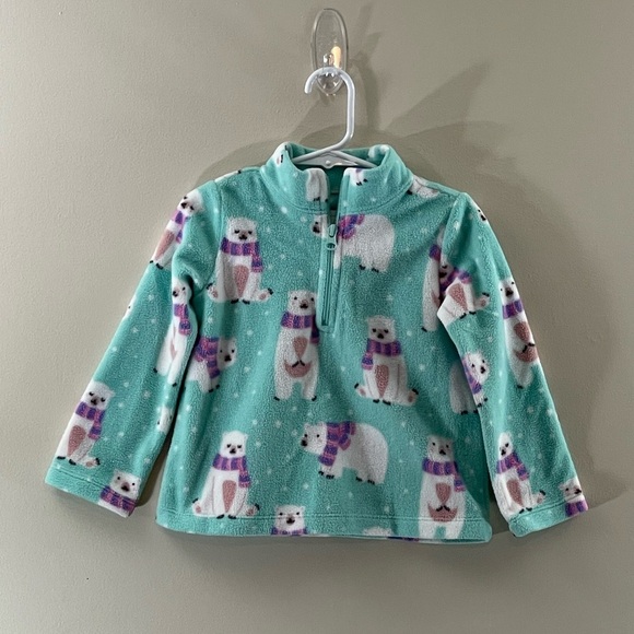 3T Girls Polar Bear Glacier Fleece Half Zip Mock Neck Pullover - Picture 2 of 5
